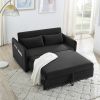 MH" Sleeper Sofa Bed w/USB Port, 3-in-1 adjustable sleeper with pull-out bed, 2 lumbar pillows and side pocket