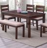 Contemporary Antique Cherry 1pc Dining Table Only Solid wood Rectangle Table Melamine Top Dining Room Furniture