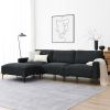 [VIDEO provided] [New] 103.5*59" Modern L-shaped Sectional Sofa, 4-seat Velvet Fabric Couch Set with Convertible Ottoman