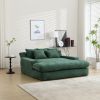 COOLMORE Chenille 2-seater lazy sofa With 5 back pillows,Comfy Sofa- Deep Seat Couch for Living Room,Club (Emerald)