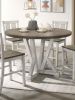 Antique White Rustic Style 1pc Counter Height Dining Table Two-tone Design Dining Room Furniture