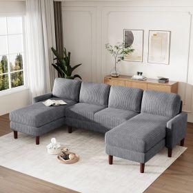 U_Style U-shaped Sponge-filled Cushion Combination Sofa, Suitable for Living Rooms, Studies, and Spacious Spaces