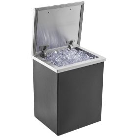 VEVOR Drop in Ice Chest, 14"L x 12"W x 18"H Stainless Steel Ice Cooler, Commercial Ice Bin with Hinged Cover, 40 qt Outdoor Kitchen Ice Bar