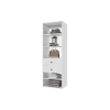 70.2"H Livelylodge Wooden Modular Closet System :Closet Organizer Modern Open Wardrobe Closet System with 2 Drawers for Bedroom&Coatroom White Finish