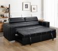 88 Inch Convertible Sofa Couch with Pull Out Bed, Modern Lounge Sleeper Sofa Set with Adjustable Headrest, Sofa Bed Furniture for for Living Room