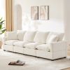 [VIDEO provided] [New] 110*29" Modern Modular Sofa, 4 Seat Chenille Sectional Couch Set with 2 Pillows Included