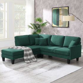 [VIDEO provided][New]90*88" Terrycloth Modern Sectional Sofa,5-Seat Practical Couch Set with Chaise Lounge