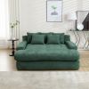 COOLMORE Chenille 2-seater lazy sofa With 5 back pillows,Comfy Sofa- Deep Seat Couch for Living Room,Club (Emerald)