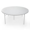 Round Plastic Folding Table with Carrying Handle, 66" Heavy Duty Foldable Round Table Indoor Outdoor, 5 Legs Portable Dining Round Table for Parties