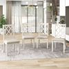 Mid-Century Solid Wood 5-Piece Round Dining Table Set, Kitchen Table Set with Upholstered Chairs for Small Places