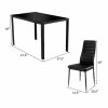 5 Pieces Metal Frame and Glass Tabletop Dining Set