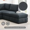 [VIDEO provided][New]93"Modern Sectional Sofa with Vertical Stripes,5-Seat Armless Couch Set with Convertible Ottomans,Various Combinations