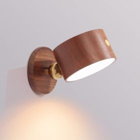 Walnut Magnetic Rechargeable Portable Motion Senseor Wall Lamp Dimmable Wall Scone Bedside Lamp