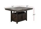 Dining Room Furniture Counter Height Dining Table w Butterfly Leaf Rustic Espresso Table w Storage Base 1pc Dining Table Only