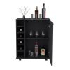 Wick Bar Cart with Integrated Wine Storage, Spacious Cabinet and Smooth Rollers