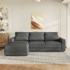 U_STYLE L-shaped Modular Sectional Sofa with Removable Back Cushions and 3 Pillows, Suitable for Living rooms, Offices, and Apartments