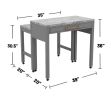 Light Gray Counter Height Table w NESTED TABLE Dining Room Furniture Faux Marble Top Table