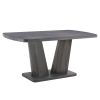 Modern Dining Table, Dining Room Table with 63" Rectangle Top and V-Shape MDF Base, Kitchen Dining Table for Kitchen Living Dining Room