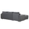 U_STYLE L-shaped Modular Sectional Sofa with Removable Back Cushions and 3 Pillows, Suitable for Living rooms, Offices, and Apartments