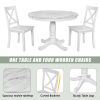 Orisfur. 5 Pieces Dining Table and Chairs Set for 4 Persons, Kitchen Room Solid Wood Table with 4 Chairs