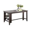 Modern Casual 1pc Counter Height High Dining Table w Storage Shelves Wooden Rustic Espresso Kitchen Breakfast Table Dining Room Furniture