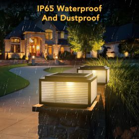 Solar Powered Post Cap Lights for Pillars, Modern Outdoor Post Lights