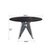 53" Round Marble Dining Table with Silver Stainless Steel Design Base, Artificial Marble for 6 People, Dining Room/Living Room Kitchen Dining Table