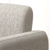 Beige stripe single sofa chair, upholstered comfortable chair with armrests