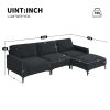 [VIDEO provided] [New] 103.5*59" Modern L-shaped Sectional Sofa, 4-seat Velvet Fabric Couch Set with Convertible Ottoman