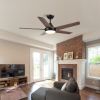 48 in. Integrated LED Indoor Brown Ceiling Fan with Light Kit and Remote Control