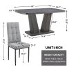 Modern Dining Table, Dining Room Table with 63" Rectangle Top and V-Shape MDF Base, Kitchen Dining Table for Kitchen Living Dining Room