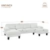 [VIDEO provided][New] 112*56" Granular Velvet Sofa,U-Shaped Couch with Oversized Seat,6-Seat Sofa Bed with Double Chaise