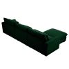 Corduroy Sectional Sofa, L Shaped Couch with Storage Footstool and 3 Pillow, Sectional Couch for Living Room Apartment, Green