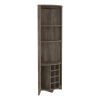 Essential Corner Bar Cabinet , Three Shelves, Eight Built-in Wine Rack, Two Side Shelves Dark Brown