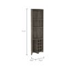 Essential Corner Bar Cabinet , Three Shelves, Eight Built-in Wine Rack, Two Side Shelves Dark Brown