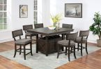 Dining Room Furniture Counter Height Dining Table w Butterfly Leaf Rustic Espresso Table w Storage Base 1pc Dining Table Only