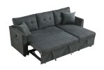 Sectional Sofa Bed L-Shaped Sofa Couch Bed with USB Port, Reversible Sofa Couch Sleeper with Pull Out Bed, Chaise with Storage