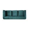 84-Inch Teal 3-Seater Velvet Sofa – Button Tufted with Nailhead Trim, Curved Backrest, and Rolled Arms