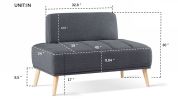 45"Inch Width Modern End of Bed Bench,Cotton Linen Fabric Upholstered 2 Seater Sofa Couch Entryway Ottoman Bench