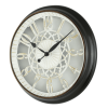 Mainstays 10" Indoor Round White & Oil Rubbed Bronze Analog Arabic Number Wall Clock