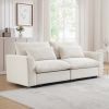 Beige Corduroy Sofa Couch, Deep Seat Couches for Modern Living Room/Apartment/Office