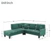 [VIDEO provided][New]90*88" Terrycloth Modern Sectional Sofa,5-Seat Practical Couch Set with Chaise Lounge