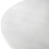 Edo Contemporary Round Dining Table, Trestle Base, White Finish