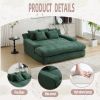 COOLMORE Chenille 2-seater lazy sofa With 5 back pillows,Comfy Sofa- Deep Seat Couch for Living Room,Club (Emerald)