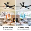 48 in. LED Indoor Matte Black Ceiling Fan with Integrated Light Kit and Remote Control