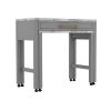 Light Gray Counter Height Table w NESTED TABLE Dining Room Furniture Faux Marble Top Table