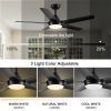 48 in. LED Indoor Matte Black Ceiling Fan with Integrated Light Kit and Remote Control