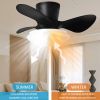 24" Modern Ceiling Fan with Light and Remote,Low Profile Flush Mount Ceiling Fans Indoor