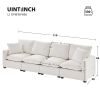 [VIDEO provided] [New] 110*29" Modern Modular Sofa, 4 Seat Chenille Sectional Couch Set with 2 Pillows Included