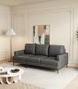 77"Antique Gray Luxury Genuine leather match contemporary sofa with USB charger,3 seats comfy coach for living room home office